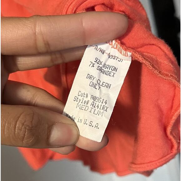 Y2K Sky Womens Peach Braided Flowy Sz M Top Made In USA - Picture 3 of 6